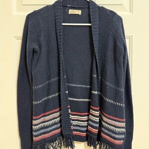Hollister Navy Multicolor Striped Cardigan